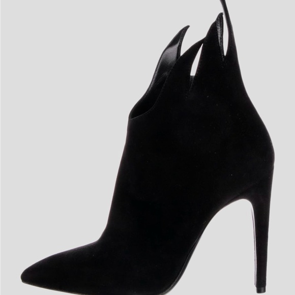 Bottega Venetta black suede ankle boots.